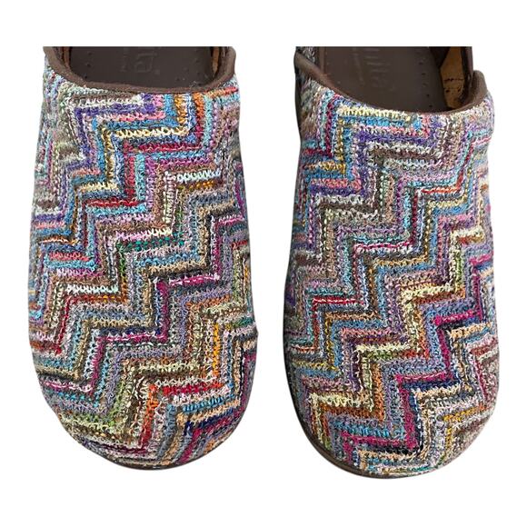 Sanita Professional Clogs EU 35 US 4 Woven Zig Zag Multicolour Work Comfort - Picture 6 of 11